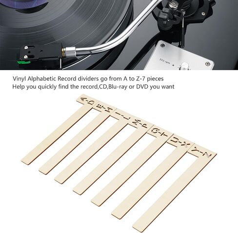 Vinyl Record Dividers 7 Pieces LP Alphabetical a-z Dividers Wooden Record Alphabet Separator Alphabetize Organizer for Album CD DVD Media Book Shelf Storage in Saudi Arabia