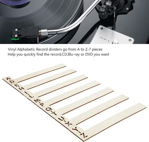 Vinyl Record Dividers 7 Pieces LP Alphabetical a-z Dividers Wooden Record Alphabet Separator Alphabetize Organizer for Album CD DVD Media Book Shelf Storage in Saudi Arabia