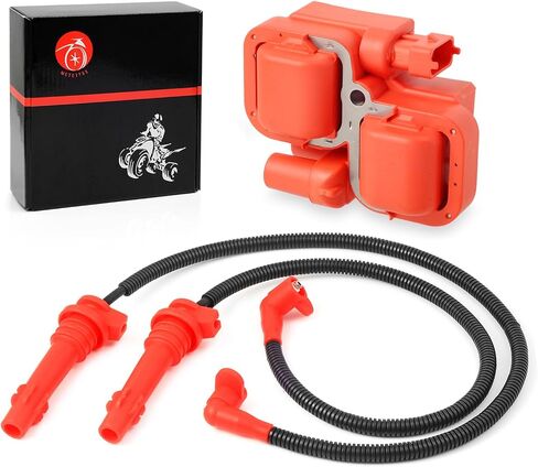 Ignition Coil and Spark Plug Wire Cap for Polaris Ranger Crew XP 900 1000 General XP 4 1000 2013-2023 3022662 4014032 4014033 4017692 4017693 in Saudi Arabia