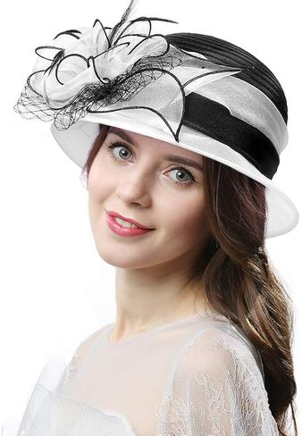 Original One Women's Fancy Two Tone Lightweight Cloche Church Derby Hat in Saudi Arabia
