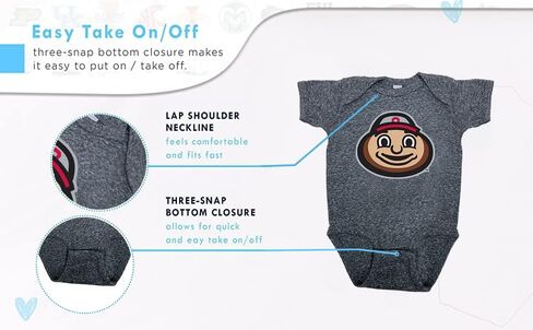 Two Feet Ahead Ohio State Buckeyes 2 Pack Baby Bodysuit Creeper Newborn Infants مرخص رسميًا (أوهايو ستيت باكيز، 6 أشهر) in Kuwait