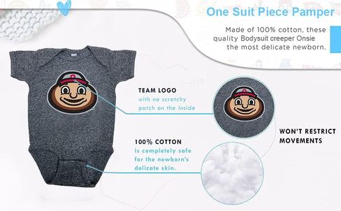 Two Feet Ahead Ohio State Buckeyes 2 Pack Baby Bodysuit Creeper Newborn Infants مرخص رسميًا (أوهايو ستيت باكيز، 6 أشهر) in Kuwait