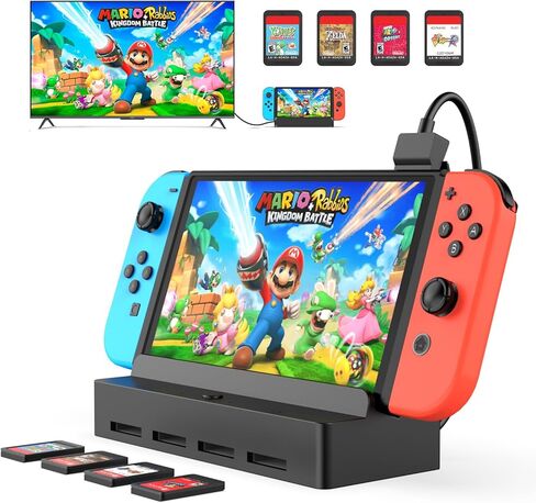 قارئ بطاقات ألعاب RREAKA Switch، نسخة مطورة من محول ألعاب متعدد التبديل، 4 بطاقات قراءة سريعة لمحولات التبديل لنينتندو سويتش/سويتش OLED in Kuwait