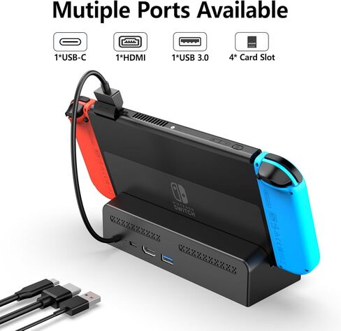 قارئ بطاقات ألعاب RREAKA Switch، نسخة مطورة من محول ألعاب متعدد التبديل، 4 بطاقات قراءة سريعة لمحولات التبديل لنينتندو سويتش/سويتش OLED in Kuwait