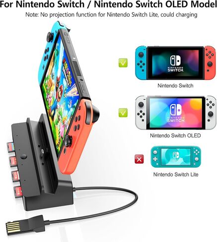 قارئ بطاقات ألعاب RREAKA Switch، نسخة مطورة من محول ألعاب متعدد التبديل، 4 بطاقات قراءة سريعة لمحولات التبديل لنينتندو سويتش/سويتش OLED in Kuwait