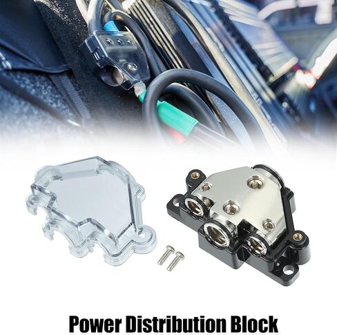 X AUTOHAUX 4 Gauge in 8 Gauge Out 3 Way Stereo AMP Power Ground Distribution Block for Car Audio Splitter Silver Tone in Saudi Arabia