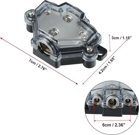 X AUTOHAUX 4 Gauge in 8 Gauge Out 3 Way Stereo AMP Power Ground Distribution Block for Car Audio Splitter Silver Tone in Saudi Arabia