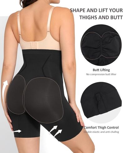 FeelinGirl Womens Shapewear Tummy Control High Waisted Seamless Body Shaper Shorts Girdle Butt Lifting Panties Thigh Slimmer Black in Saudi Arabia