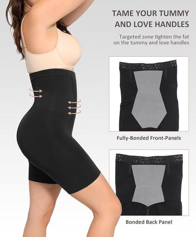 FeelinGirl Womens Shapewear Tummy Control High Waisted Seamless Body Shaper Shorts Girdle Butt Lifting Panties Thigh Slimmer Black in Saudi Arabia
