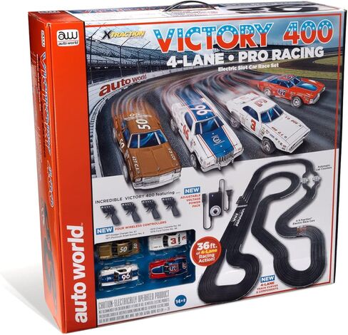 Auto World 36 'Victory 400 4 Lane Slot Race Set مقياس HO in Kuwait