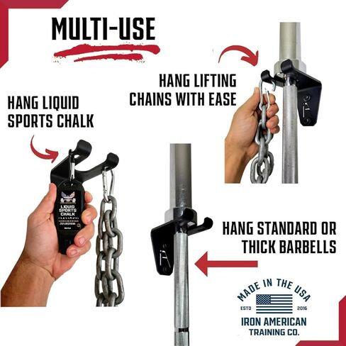IRON AMERICAN Alpha Barbell Gym Wall Mount Storage 200+ Pound Capacity - Multi-Use Barbell Wall Holder, Barbell Hanger 4.25 x 6.75 x 7.25 Inches - Holds Any Standard Olympic Barbell - Hardware Included in Saudi Arabia