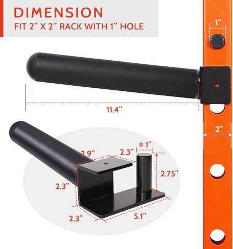 حامل لوحة الوزن من RitFit 2x2 مرفقات حامل الطاقة - لتخزين لوحات الوزن الأولمبية مقاس 2 بوصة، مجموعة ملحقات حامل القرفصاء مكونة من 2 رف تخزين in Kuwait