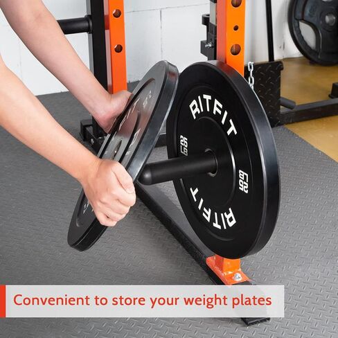 حامل لوحة الوزن من RitFit 2x2 مرفقات حامل الطاقة - لتخزين لوحات الوزن الأولمبية مقاس 2 بوصة، مجموعة ملحقات حامل القرفصاء مكونة من 2 رف تخزين in Kuwait