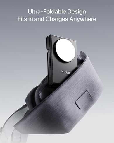 Intoval Magnetic 3-in-1 Charging Station, Mag-Safe Foldable Stand for iPhone 15 Pro to 12 with Standby Mode, Apple Watch and AirPods, Wireless Journey Charger with 20W Fast Charging (M5, Black) in Saudi Arabia