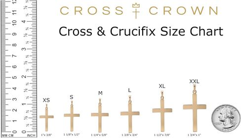 RP Engraved 14K Yellow Gold Cross Pendant Handcrafted in USA, Faith-Based Symbol of Timeless Elegance in Kuwait