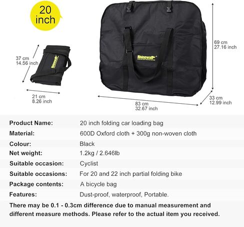 Pinprin للطي دراجة حقيبة حمل 20 بوصة السفر دراجة حقيبة التخزين الدراجة حمل حقيبة النقل ل دراجة هوائية جبلية in Kuwait