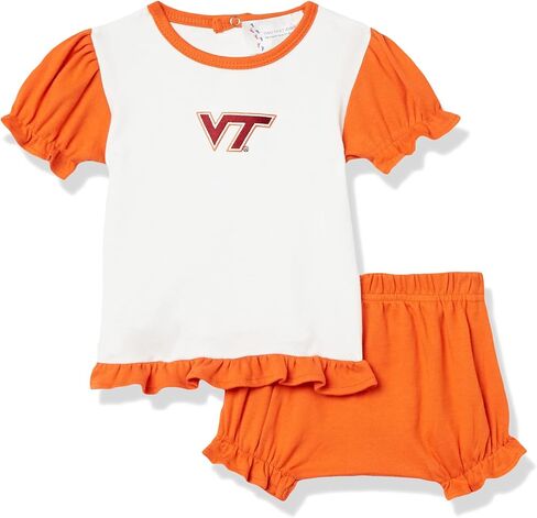 مجموعة بلومر للفتيات من Two Feet Ahead NCAA Virginia Tech Hokies Girls، برتقالي، 18 شهرًا in Kuwait