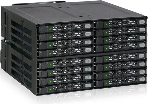 ICY DOCK 4 Bay 2.5 SAS/SATA HDD/SSD Metal Mobile Rack Enclosure for 5.25" Bay (with Fan Control) | ToughArmor MB607SP-B in Saudi Arabia