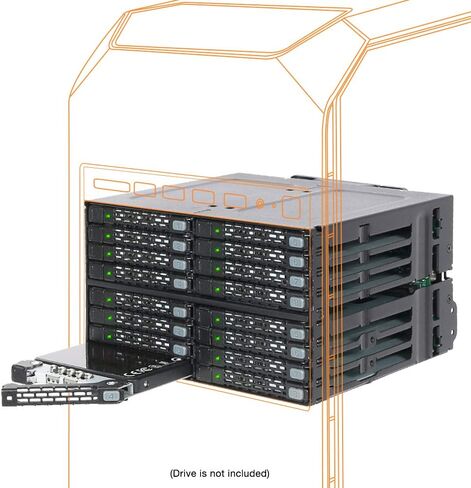 ICY DOCK 4 Bay 2.5 SAS/SATA HDD/SSD Metal Mobile Rack Enclosure for 5.25" Bay (with Fan Control) | ToughArmor MB607SP-B in Saudi Arabia
