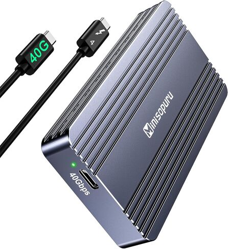 Minisopuru 40Gbps M.2 NVMe SSD Enclosure with Thunderbolt Cable, 8TB Thunderbolt NVME Enclosure for M1 M2 Pro/Max, USB4/3.2/3.1/3.0/2.0, Thunderbolt Enclosure Support 2280/2260/2242/2230 M & B+M-Key in Saudi Arabia
