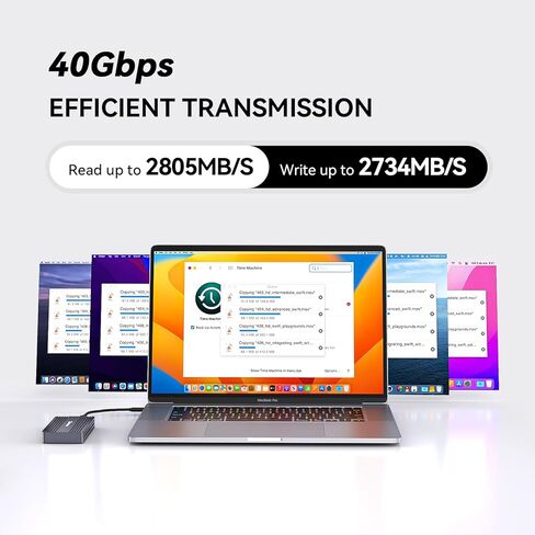 Minisopuru 40Gbps M.2 NVMe SSD Enclosure with Thunderbolt Cable, 8TB Thunderbolt NVME Enclosure for M1 M2 Pro/Max, USB4/3.2/3.1/3.0/2.0, Thunderbolt Enclosure Support 2280/2260/2242/2230 M & B+M-Key in Saudi Arabia