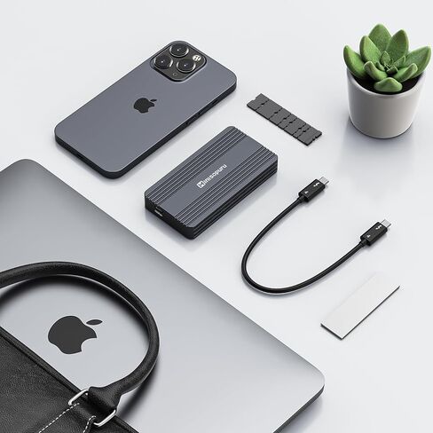 Minisopuru 40Gbps M.2 NVMe SSD Enclosure with Thunderbolt Cable, 8TB Thunderbolt NVME Enclosure for M1 M2 Pro/Max, USB4/3.2/3.1/3.0/2.0, Thunderbolt Enclosure Support 2280/2260/2242/2230 M & B+M-Key in Saudi Arabia