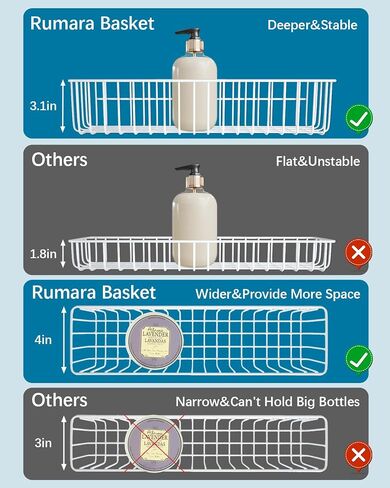 Rumara Over The Door Hooks, Towel Racks with Basket, Over The Door Hanger for Coat Clothes & Bag, Back of Door Organizer Hanging for Bathroom Bedroom & Closet, Behind Door Shelves in Saudi Arabia