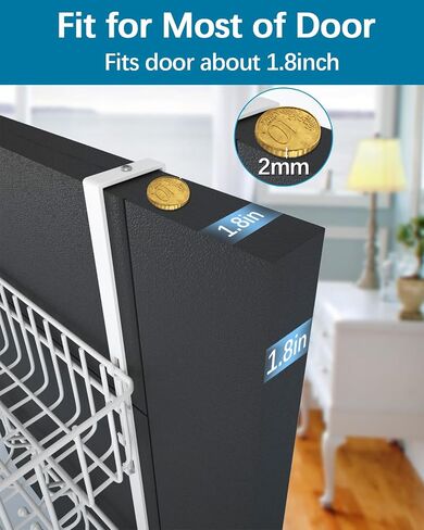 Rumara Over The Door Hooks, Towel Racks with Basket, Over The Door Hanger for Coat Clothes & Bag, Back of Door Organizer Hanging for Bathroom Bedroom & Closet, Behind Door Shelves in Saudi Arabia