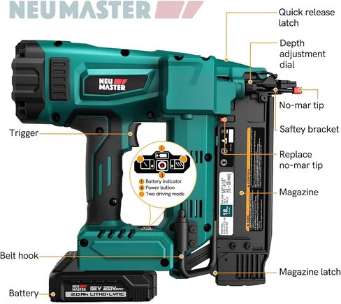 مسامير براد من NEU MASTER مقاس 18، عدد 1000 أظافر عالمية عالية الجودة مقاس 1-9/16 بوصة و2 بوصة لـ NFC55 وNBV5040 in Kuwait