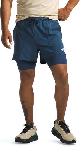 THE NORTH FACE Men's Sunriser 2-in-1 Short 6", Shady Blue, Large Regular in Saudi Arabia