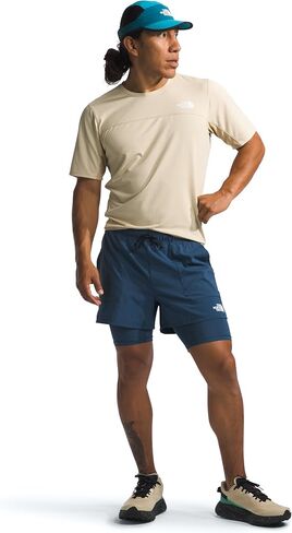 THE NORTH FACE Men's Sunriser 2-in-1 Short 6", Shady Blue, Large Regular in Saudi Arabia