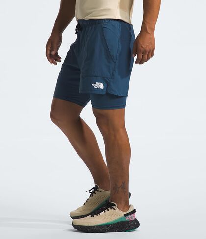 THE NORTH FACE Men's Sunriser 2-in-1 Short 6", Shady Blue, Large Regular in Saudi Arabia