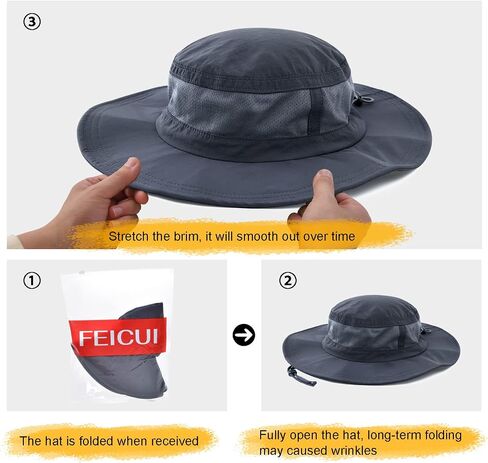 FEICUI Men Women Lightweight Booney Hat Vented Sun Hat Beach Summer Hat Sun Protection Hat Adjustable Outdoor Hat in Saudi Arabia