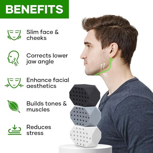 Generic 6PCS Jaw Exerciser Set for Men & Women, Silicone Jawline Exerciser 3 Level Set, Powerful Jaw Trainer & Jawline Shaper for All Level Users| Slims, Tones & Defines The Face in Saudi Arabia
