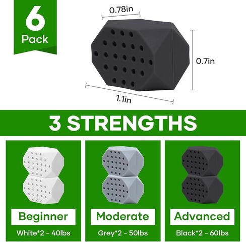 Generic 6PCS Jaw Exerciser Set for Men & Women, Silicone Jawline Exerciser 3 Level Set, Powerful Jaw Trainer & Jawline Shaper for All Level Users| Slims, Tones & Defines The Face in Saudi Arabia