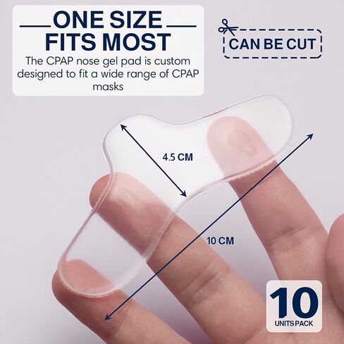 Anchy 10 Pack Nasal Pads for CPAP mask - Clear Silicone Gel - Comfortable & Reusable Mask Cushions for Sleep Apnea Therapy - Accessories for CPAP - Nose Bridge Protection in Saudi Arabia
