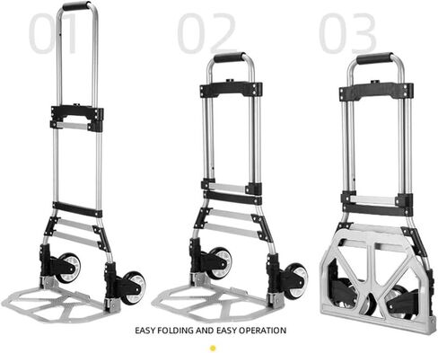 Heavy Duty Folding Hand Truck Dolly Cart Luggage Cart with 2 Elastic Ropes Telescoping Handle Handing Truck for Luggage Moving Travel Shopping Office Use (132 Lb 2 Wheels) in Saudi Arabia
