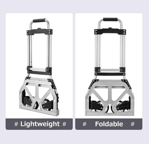 Heavy Duty Folding Hand Truck Dolly Cart Luggage Cart with 2 Elastic Ropes Telescoping Handle Handing Truck for Luggage Moving Travel Shopping Office Use (132 Lb 2 Wheels) in Saudi Arabia