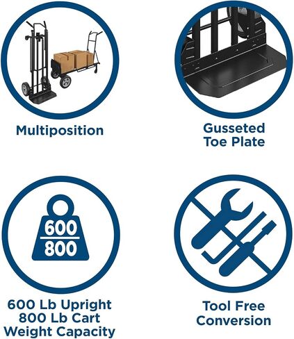 COSCO C217A12BLK1E Steel 2-in-1 Hand Truck (800 lb Weight Capacity, Black, 2 Positions) in Saudi Arabia