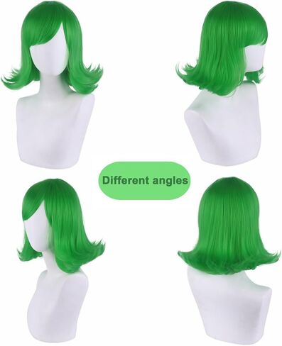 Black and Red Wig Detachable Ears 17inch Short Straight Cosplay Wig for Men Anime Cosplay Wig Outfit Synthetic Party Wig Monocle + Wig Cap in Saudi Arabia