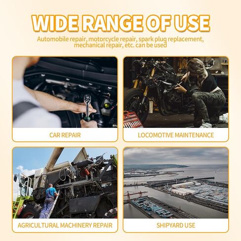 4uni 14mm&16mm Magnetic Spark Plug Socket Set, CRV Steel, 1mm Thin Wall, 360-Degrees Swivel, 3/8 Inch-Drive, 12-Point Spark Plug Socket Removal Tool, Compatible with Cars Motorcycles SUVs Trucks in Kuwait