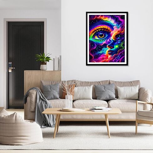 MXJSUA Round Diamond Art Painting Kit,5D Diamond Gem Art Kit Painting for Adults,DIY Diamond Art Painting Gemstone Art Home Wall Decoration,Blue Eye,12x16 Inch/30x40cm in Saudi Arabia
