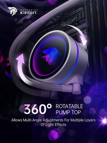 AsiaHorse WK-A360 ARGB All-in-One AIO CPU Liquid Cooler, Wandering Knight 360mm Water Cooling System with Dual High-Performance Pump and 3×120mm PWM Fans, Compatible with Intel & AMD CPUs (Black) in Kuwait