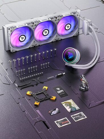 AsiaHorse WK-A360 ARGB All-in-One AIO CPU Liquid Cooler, Wandering Knight 360mm Water Cooling System with Dual High-Performance Pump and 3×120mm PWM Fans, Compatible with Intel & AMD CPUs (Black) in Kuwait