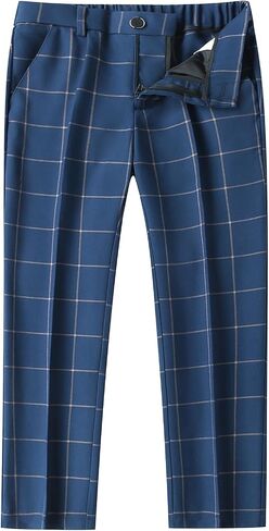 Boys Plaid Slim Fit Suit Formal Dress Tuxedo Clothes 3 Piece Suits Set for Boy Wedding Guest Outfit in Saudi Arabia