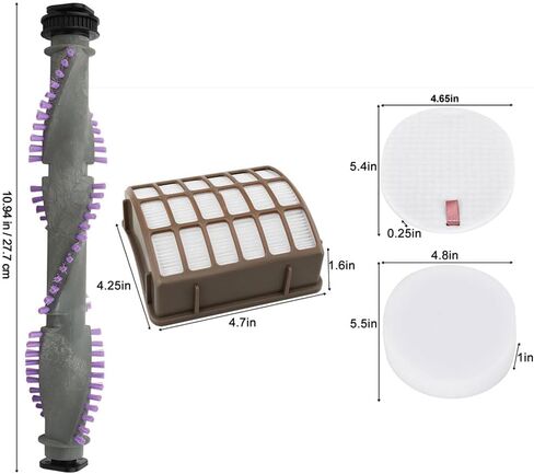 مجموعة فرش فلتر بديلة لـ Shark Navigator Professional Vacuum NV70، NV71، NV80، NVC80C، NV90، NV95، UV420، لـ XHF80 وXFF80، 1 فرشاة أسطوانة + 1 فلتر HEPA + 2 فلتر إسفنجي ولباد + 1 حزام in Kuwait