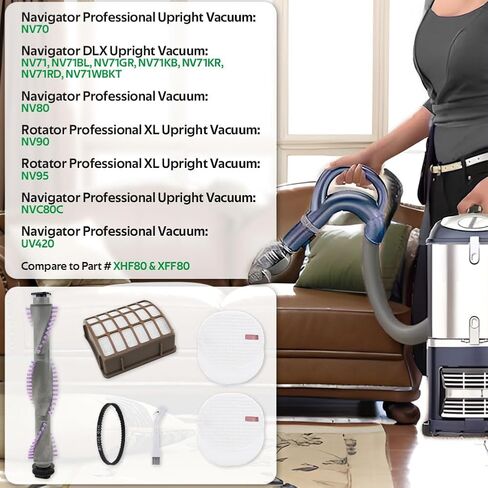 مجموعة فرش فلتر بديلة لـ Shark Navigator Professional Vacuum NV70، NV71، NV80، NVC80C، NV90، NV95، UV420، لـ XHF80 وXFF80، 1 فرشاة أسطوانة + 1 فلتر HEPA + 2 فلتر إسفنجي ولباد + 1 حزام in Kuwait