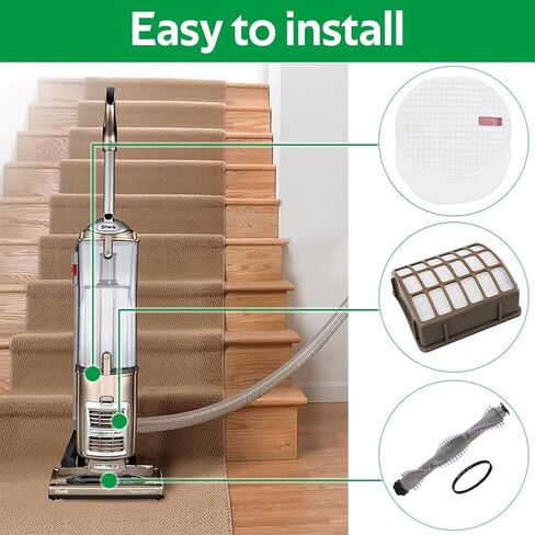 مجموعة فرش فلتر بديلة لـ Shark Navigator Professional Vacuum NV70، NV71، NV80، NVC80C، NV90، NV95، UV420، لـ XHF80 وXFF80، 1 فرشاة أسطوانة + 1 فلتر HEPA + 2 فلتر إسفنجي ولباد + 1 حزام in Kuwait