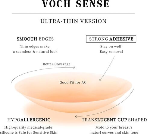 أغطية حلمات VOCH GALA زوجان (الحجم: كبير) وشريط مزدوج الجوانب للملابس (100 شريط) in Kuwait