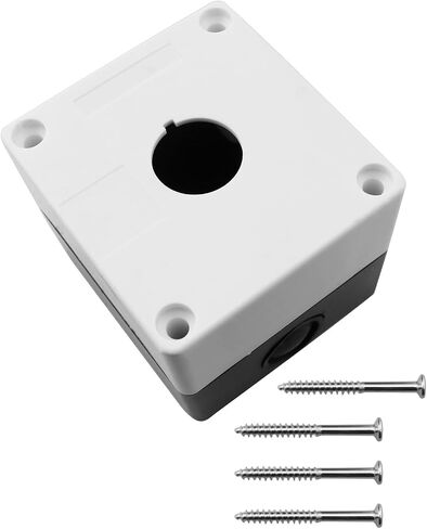 LQ Industrial Waterproof Button Box Switch Start Stop Control Box 22mm Single Hole Button Box Self-resetting Switch Used for Magnetic Starters Contactors Control Station Boxes White in Saudi Arabia